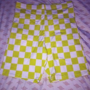checkered biker shorts